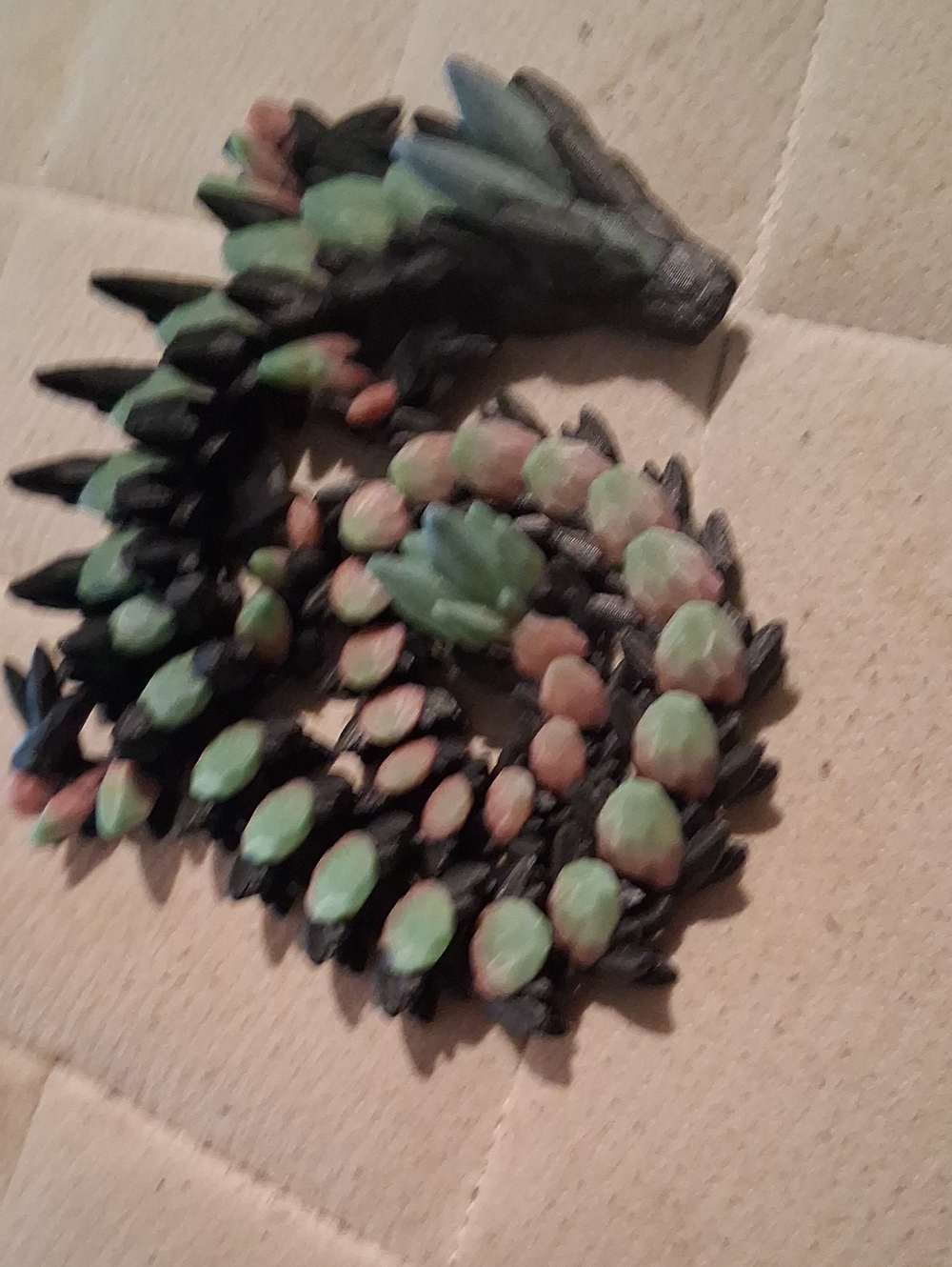Decorative Reptile Tank Ornament - Green and Pink Dragon Accent